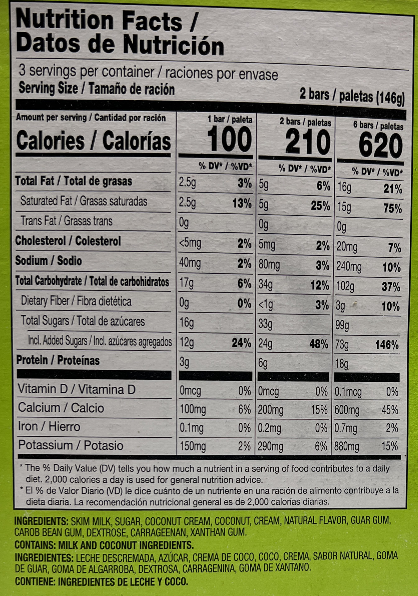 Creamy Coconut Outshine Bars Packaged Food Reviews