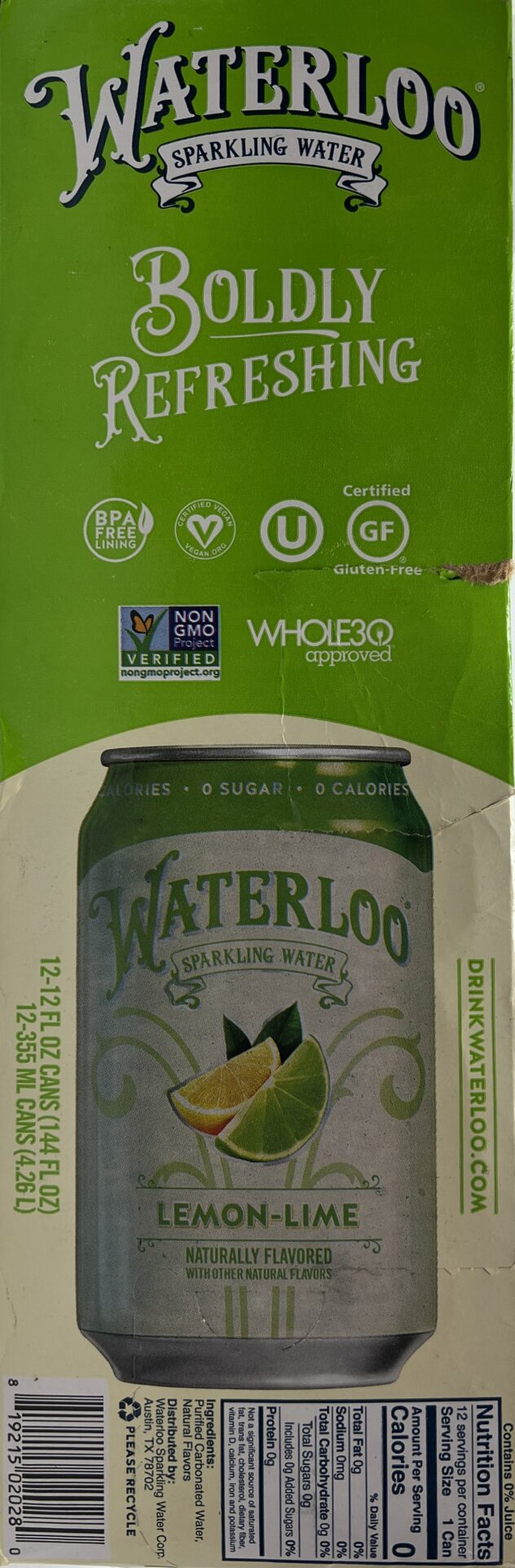WaterLoo LemonLime Packaged Food Reviews