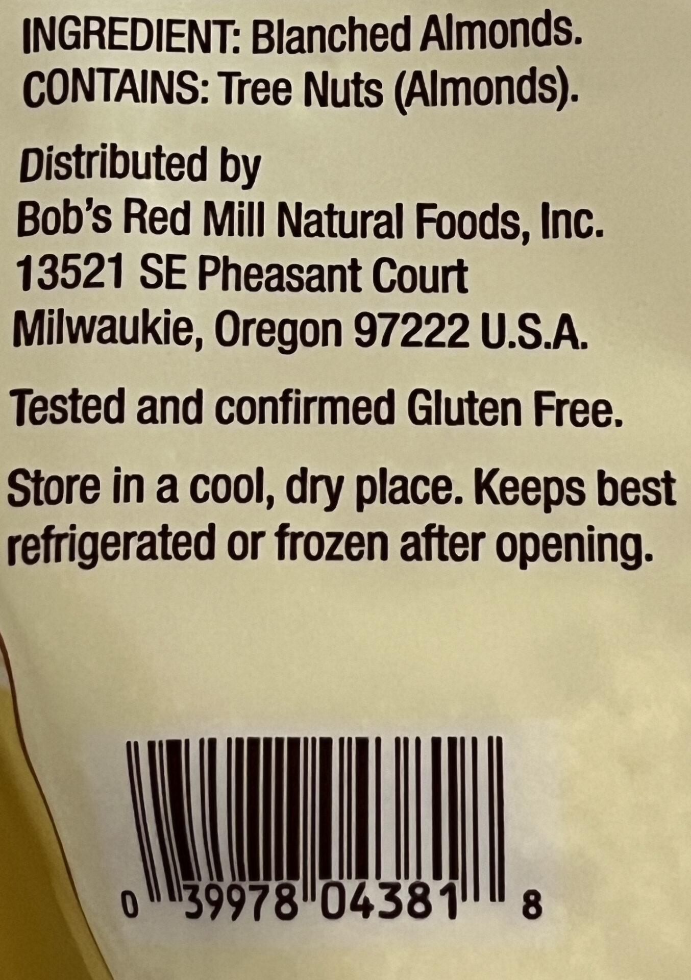 Bob’s Red Mill Almond Flour Packaged Food Reviews