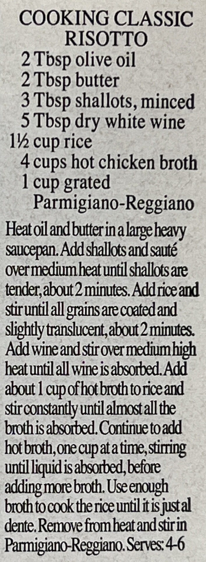 Rice Select Arborio Packaged Food Reviews