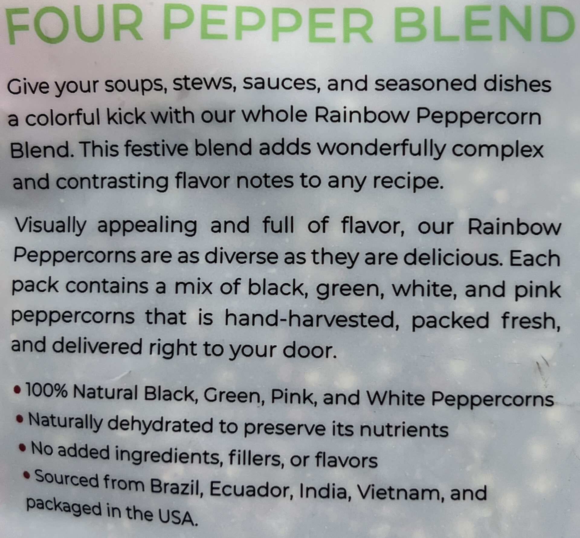 Rainbow Peppercorns Packaged Food Reviews