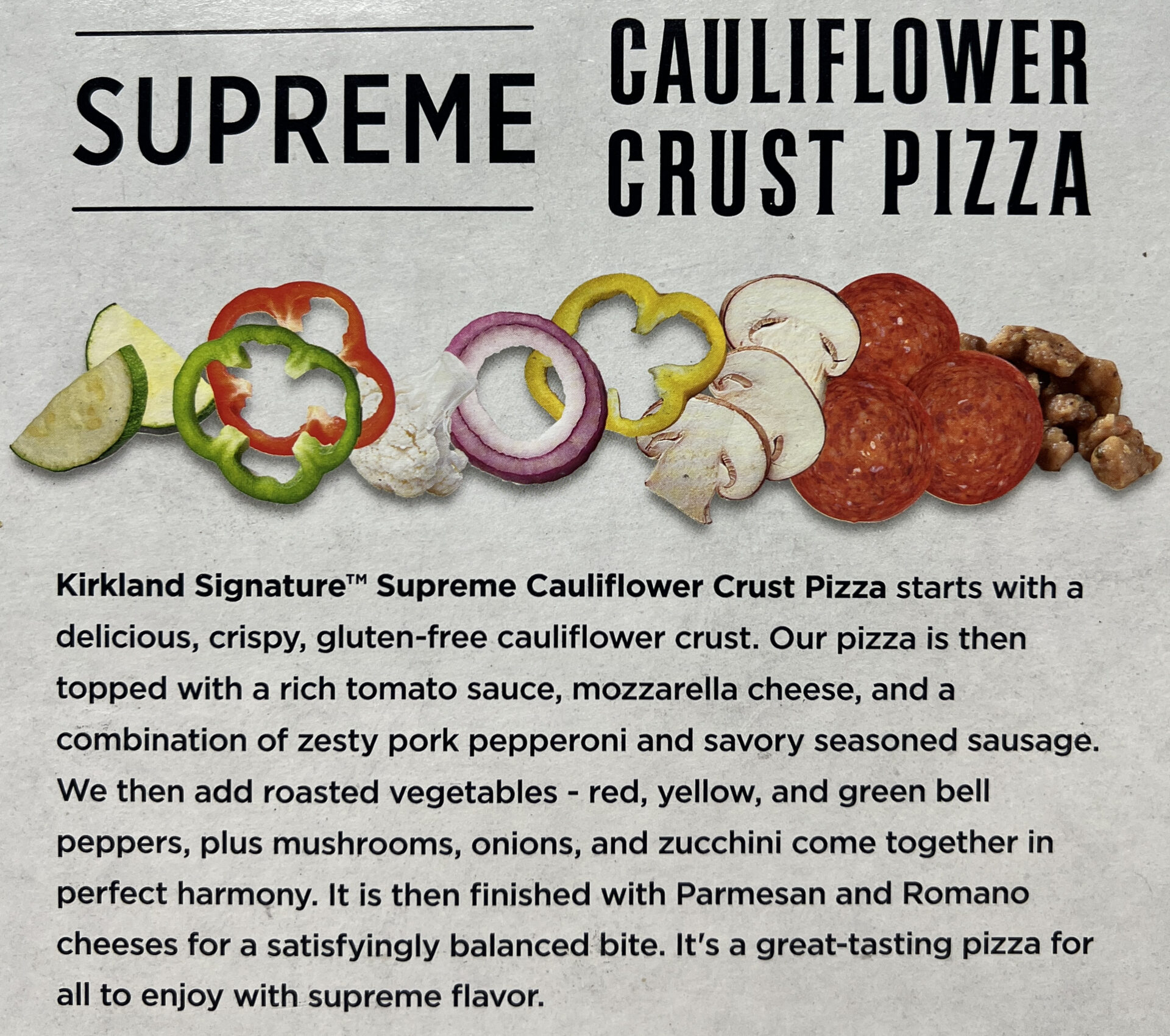 Kirkland Supreme Cauliflower Crust Pizza Packaged Food Reviews